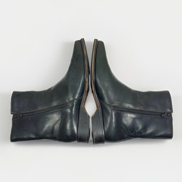 COLE HAAN Country Ankle Boots Black Square Toe Zipper Decorative Buckle SZ 9B - Picture 2 of 9
